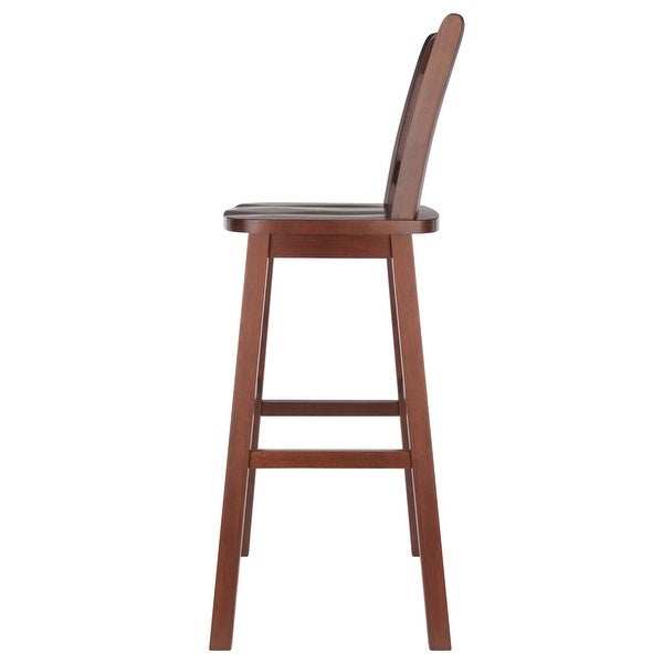 Fina Swivel Seat Bar Stool， Walnut - 16.38 x 18.82 x 43.68 inches