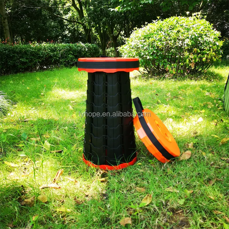 Portable Plastic Telescopic Camping Stool Plastic Collapsible Camping Picnic Stool