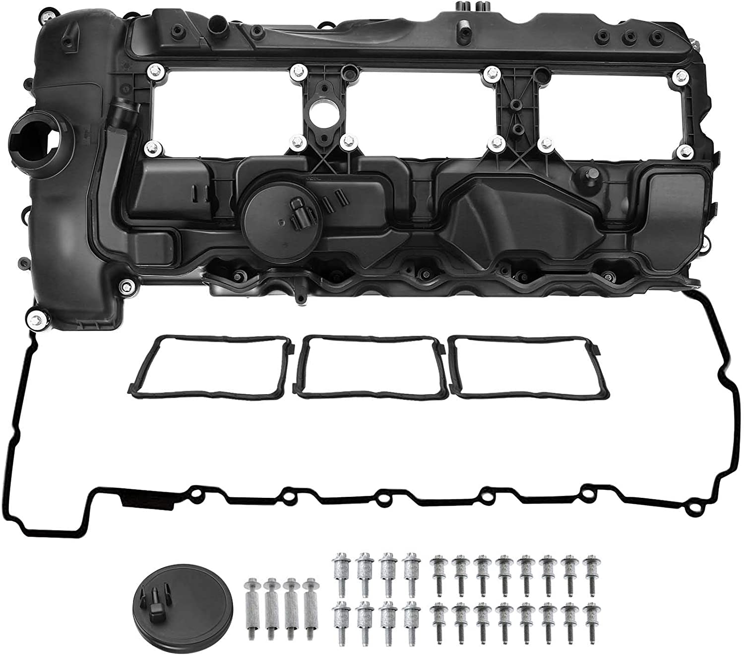 A-Premium Engine Valve Cover with Gasket Compatible with BMW X1/3/4/5/6 2011-2019 335i 535i 2011-2015 740i 740Li 2013-2015 3.0L 11127570292