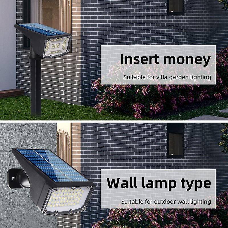 2pcs Solar Powered 53led Lamp Adjustable Solar Spotlight In-ground Ip65 Waterproof Landscape Wall Light Outdoor Lighting