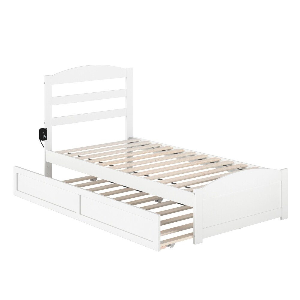 Warren Platform Bed with Footboard and Twin Trundle