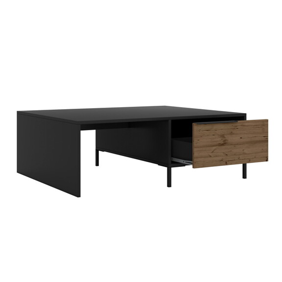 Wood and Metal Rectangular Accent Coffee Table wit...