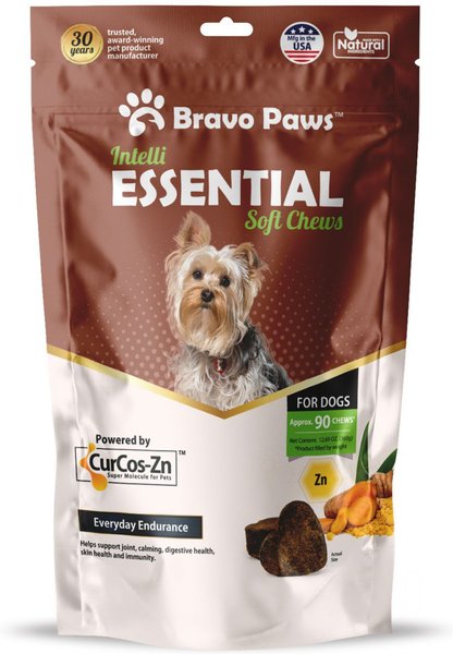 Bravo Paws Intelli Essentials Dog Soft Chews Treats， 12.69-oz pouch， 90 count