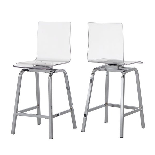 Miles Acrylic Swivel High Back Bar Stools (Set of 2) by iNSPIRE Q Bold