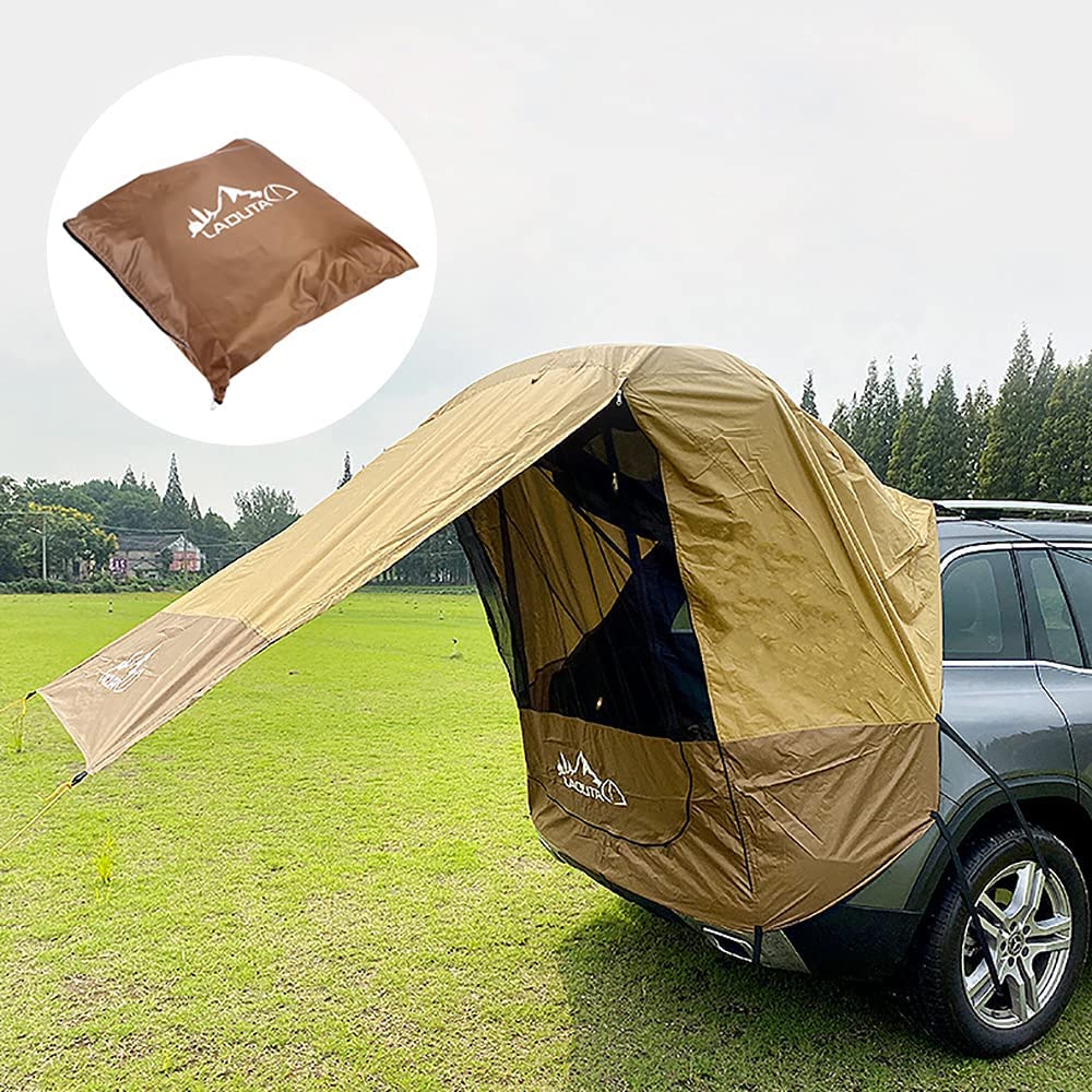 MONIPA Wind-Resistance Camping Car Tent with Tailgate Shade Awning Water-Proof Durable Car Tail Tent Screen Window Sun Protection