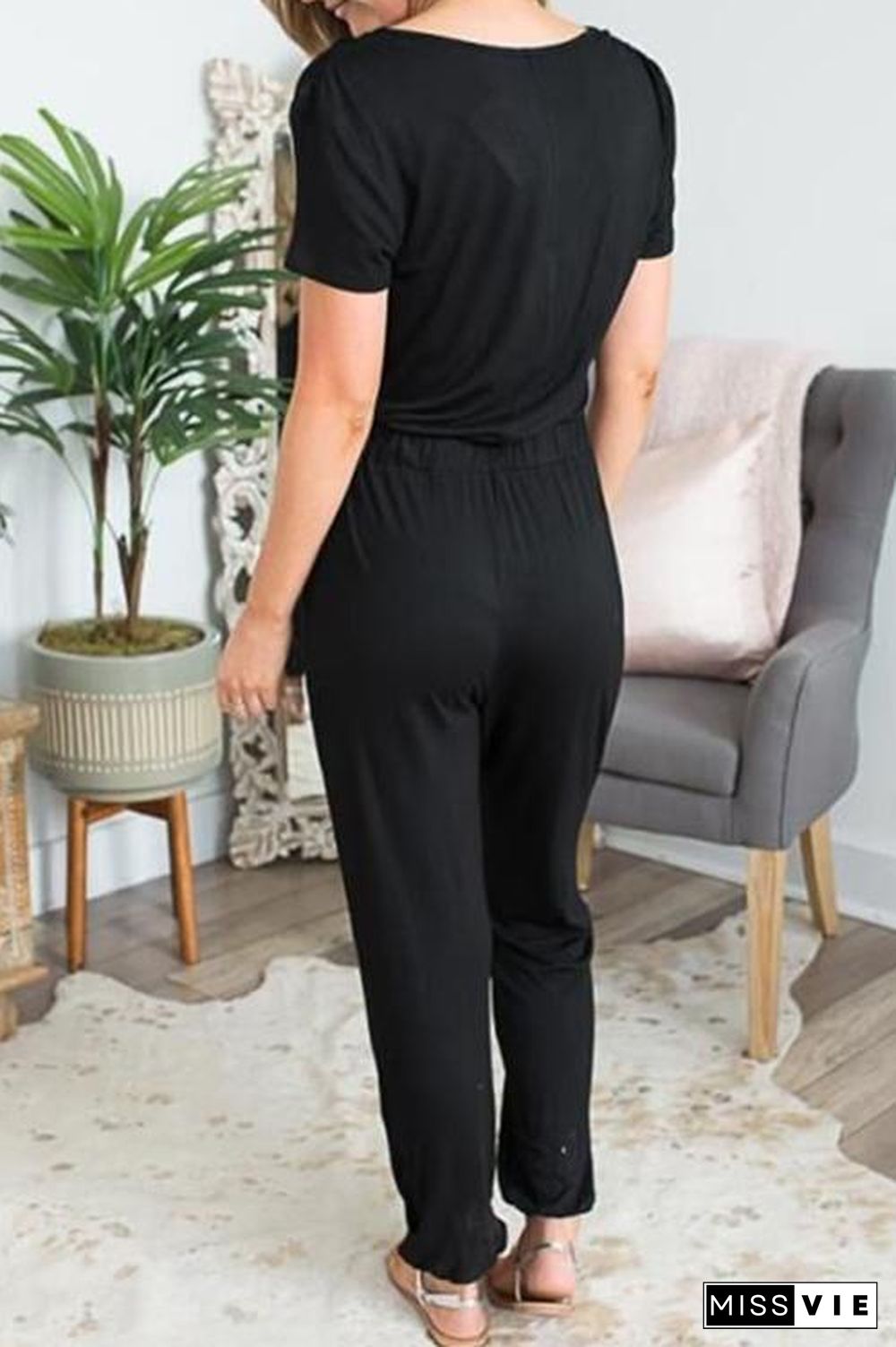 New Deep V Cross Jumpsuit