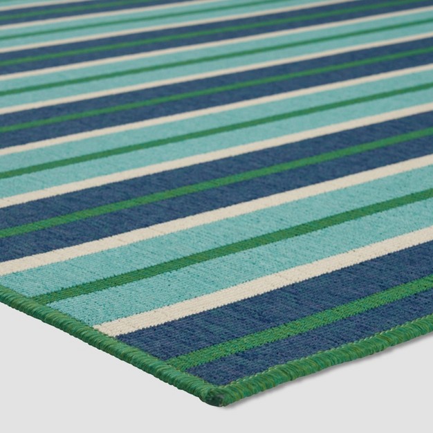 5 x27 X 8 x27 Ellis Geometric Outdoor Rug Blue green Christopher Knight Home