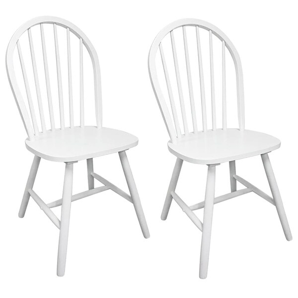 2/4/6 pcs Wooden Dining Chairs Round White - 18.3