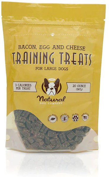 Natural Dog Company Bacon， Egg and Cheese Flavored Chewy Training Dog Treats