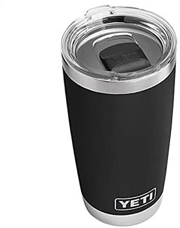 YETI Rambler 20 oz Tumbler， Stainless Steel， Vacuum Insulated， Black