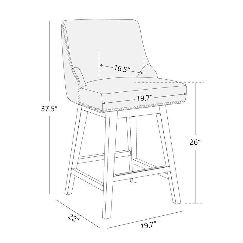 Ellie Upholstered Counter Height Swivel Barstools Single