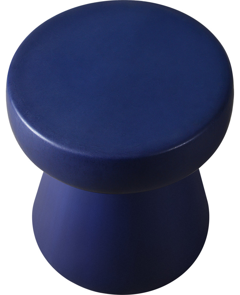 Charlie Matte Navy Ceramic Outdoor Table   Contemporary   Outdoor Side Tables   by Renwil  Houzz