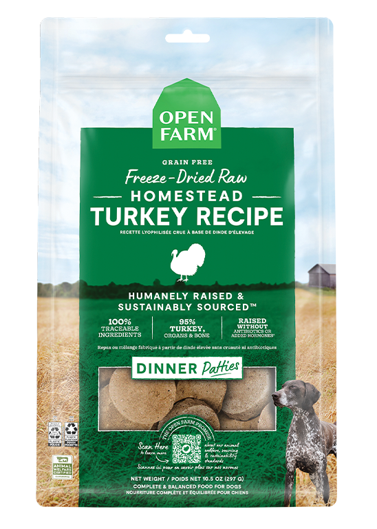 Open Farm Grain Free Homestead Turkey Recipe Freeze Dried Raw Dog Food