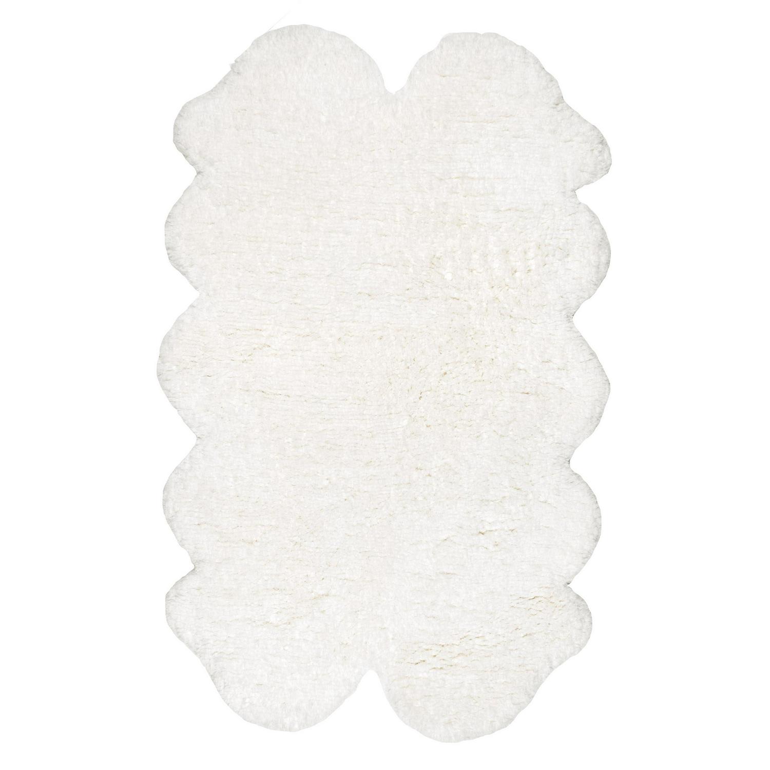 nuLOOM Quarto Faux Sheepskin Shag Area Rug， 3and#8242; 6 x 6and#8242;， Natural