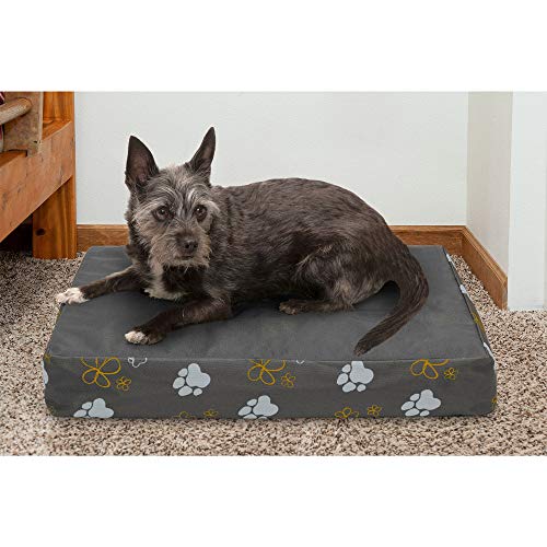 FurHaven Pet Dog Bed | Deluxe Cooling Gel Memory Foam Orthopedic Indoor/Outdoor Garden Pet Bed for Dogs and Cats， Iron Gate， Small