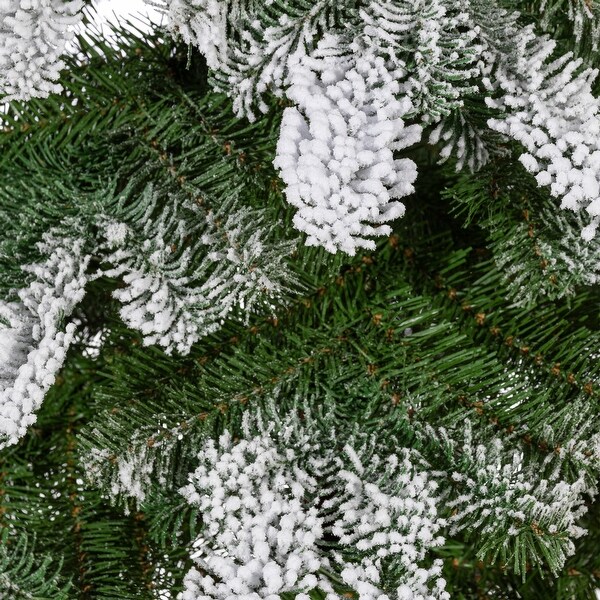 6 Foot Flocked Snowy Downswept Alpine Tree