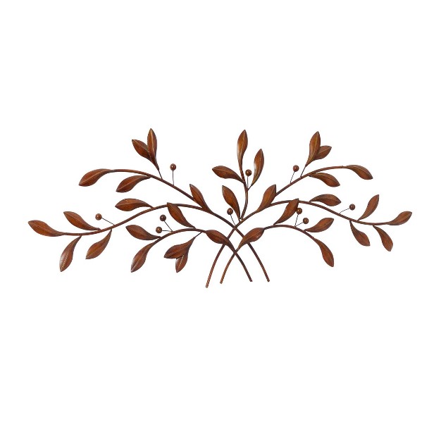 X 60 quot Metal Leaf Wall Decor Brown Olivia amp May