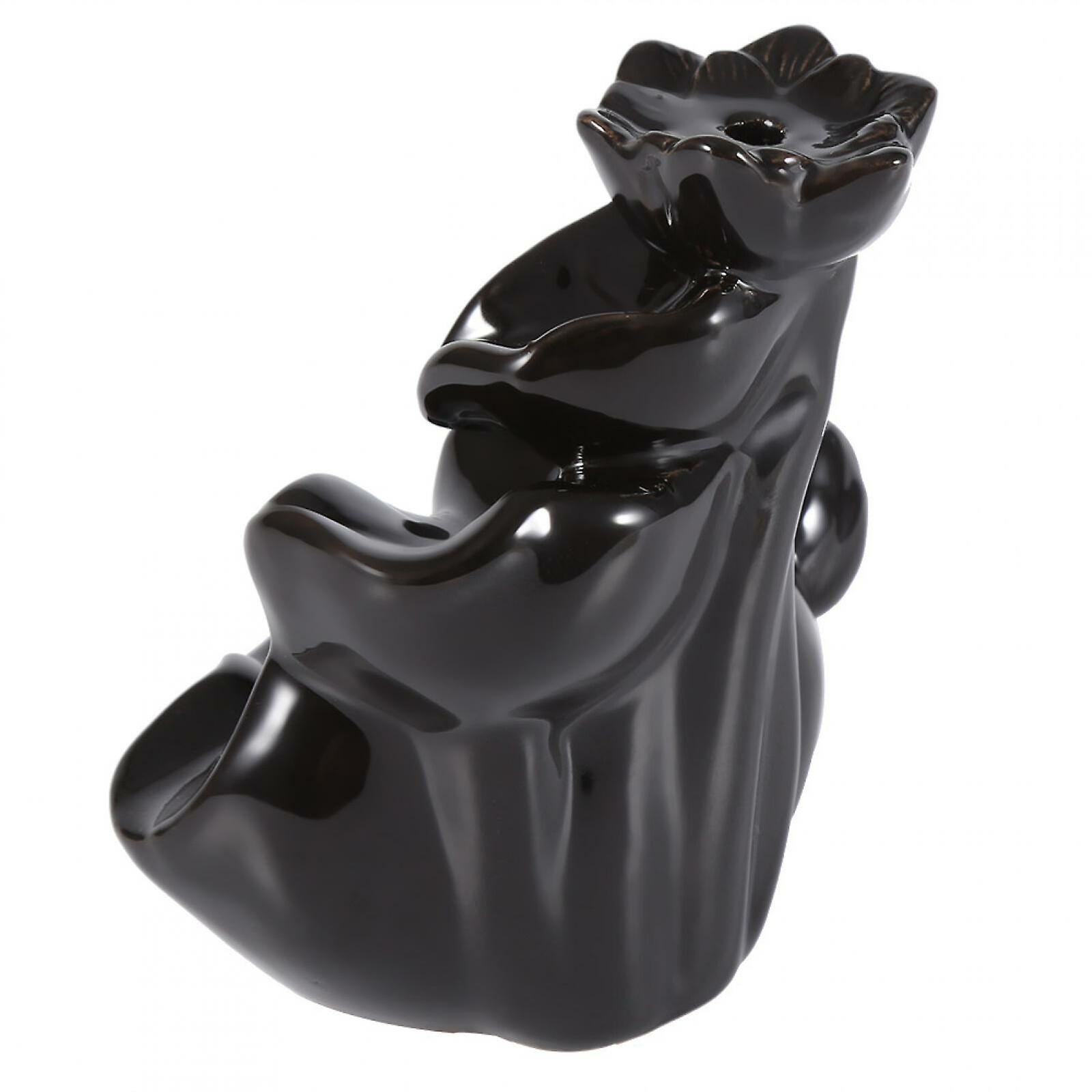 Ceramic Glaze Incense Burner Holder Stand Cones Backflow Censer Home