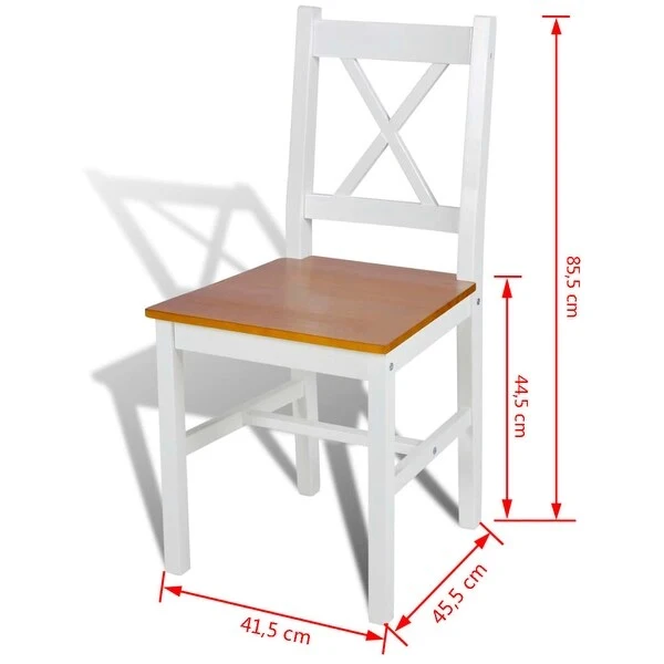 Dining Chairs 4 pcs White Pinewood