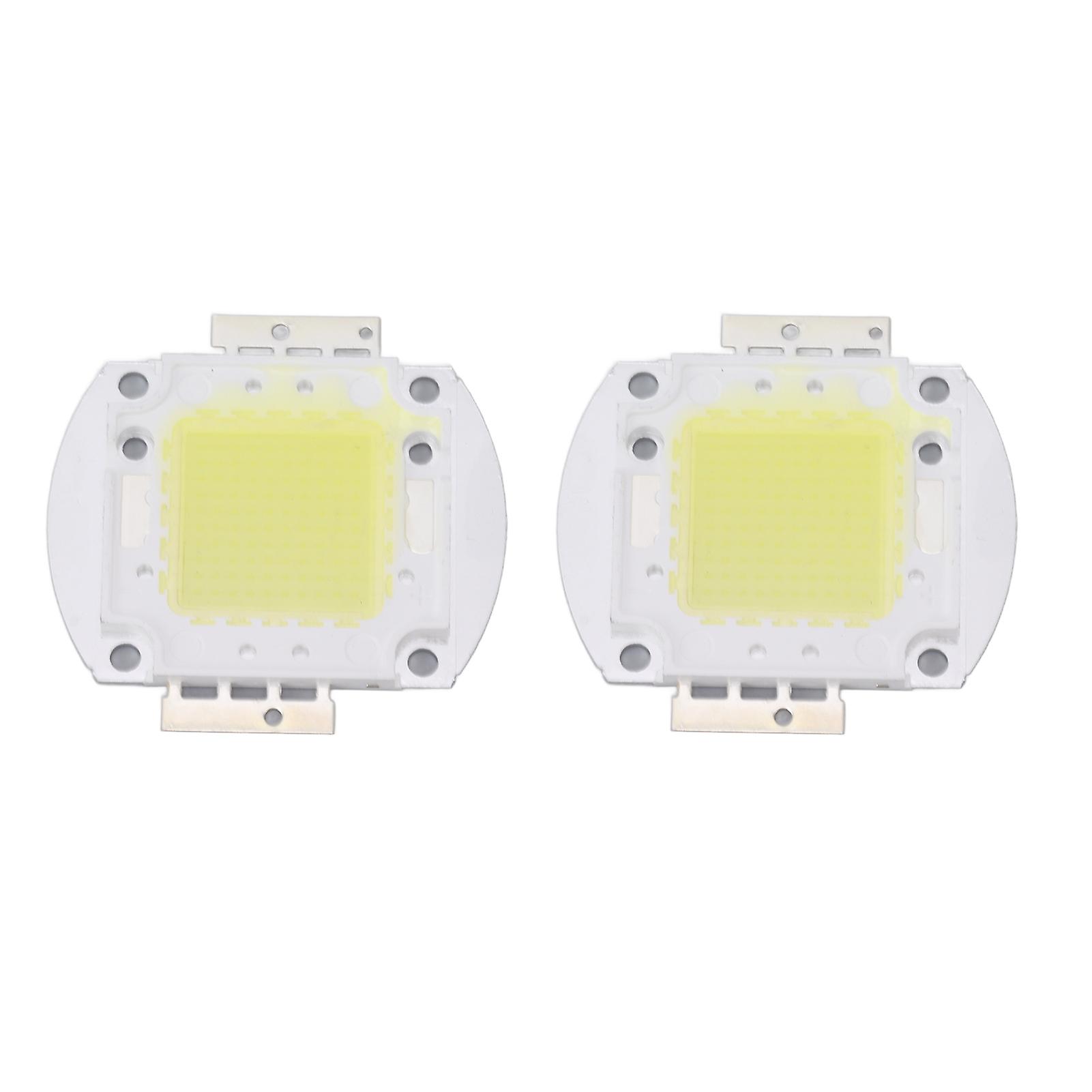 2pcs Round LED Chip 100W High Power LED Chip White Light 9600LM 6000K LED Beads for Home Studio Exhibition Foodlight Spotlight