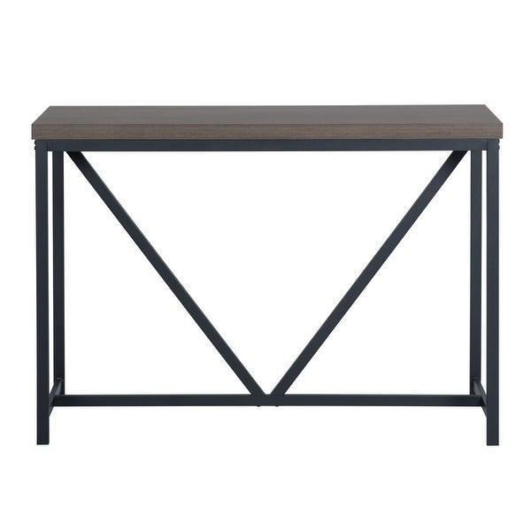 HomyLin Industrial 47IN Console Table Sofa Table Walnut Black