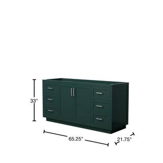 Wyndham Collection Miranda 65.25 in. W x 21.75 in. D x 33 in. H Single Bath Vanity Cabinet without Top in Green WCF292966SGECXSXXMXX