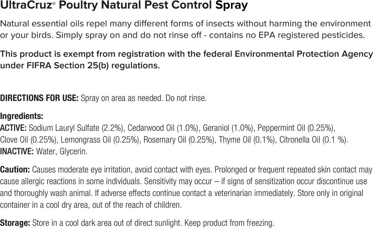 UltraCruz Natural Pest Control Poultry Spray