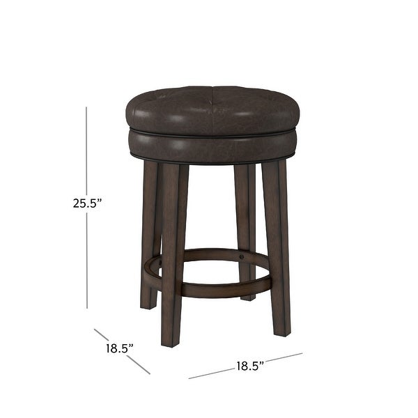 Hillsdale Furniture Krauss Wood Backless Counter Height Swivel Stool， Charcoal Gray