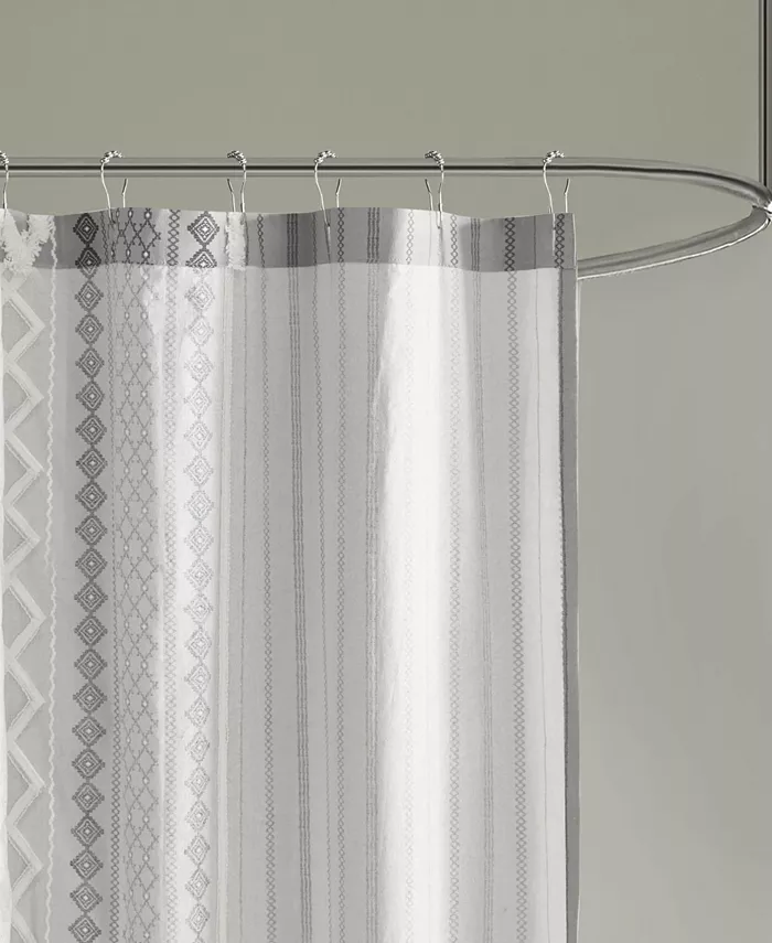 INK+IVY Imani Stripe Cotton Chenille Shower Curtain 72 x  72