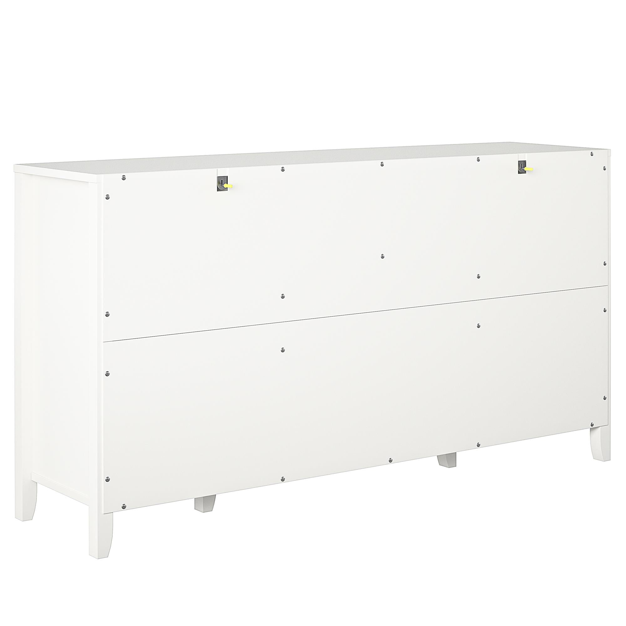 Novogratz Her Majesty 4 Drawer/2 Door Wide Dresser, Soft White