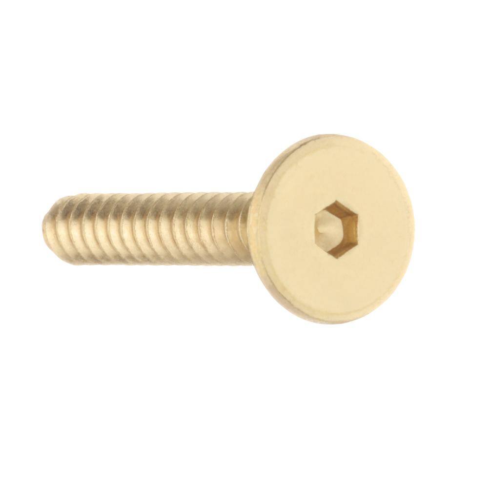 Everbilt 7 mm x 50 mm Brass-Plated Hex-Drive Connecting Screw (4-Piece) 802144