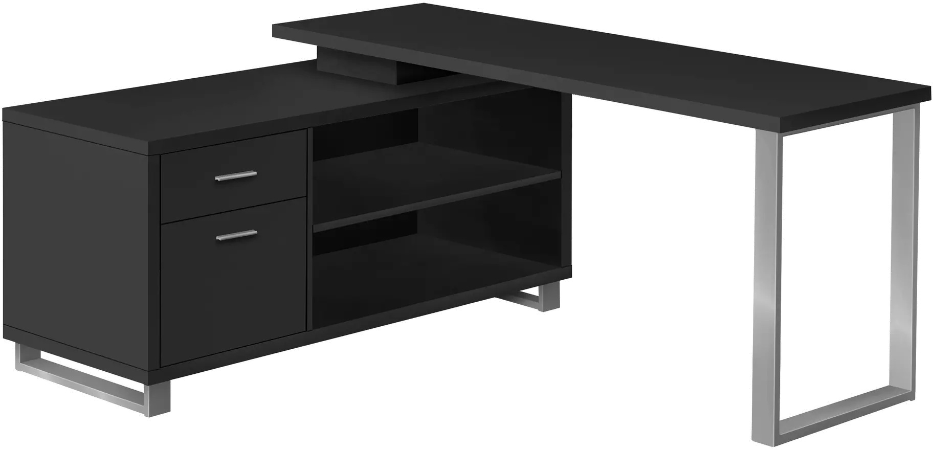 Monarch Black 72 L Shaped Computer Desk