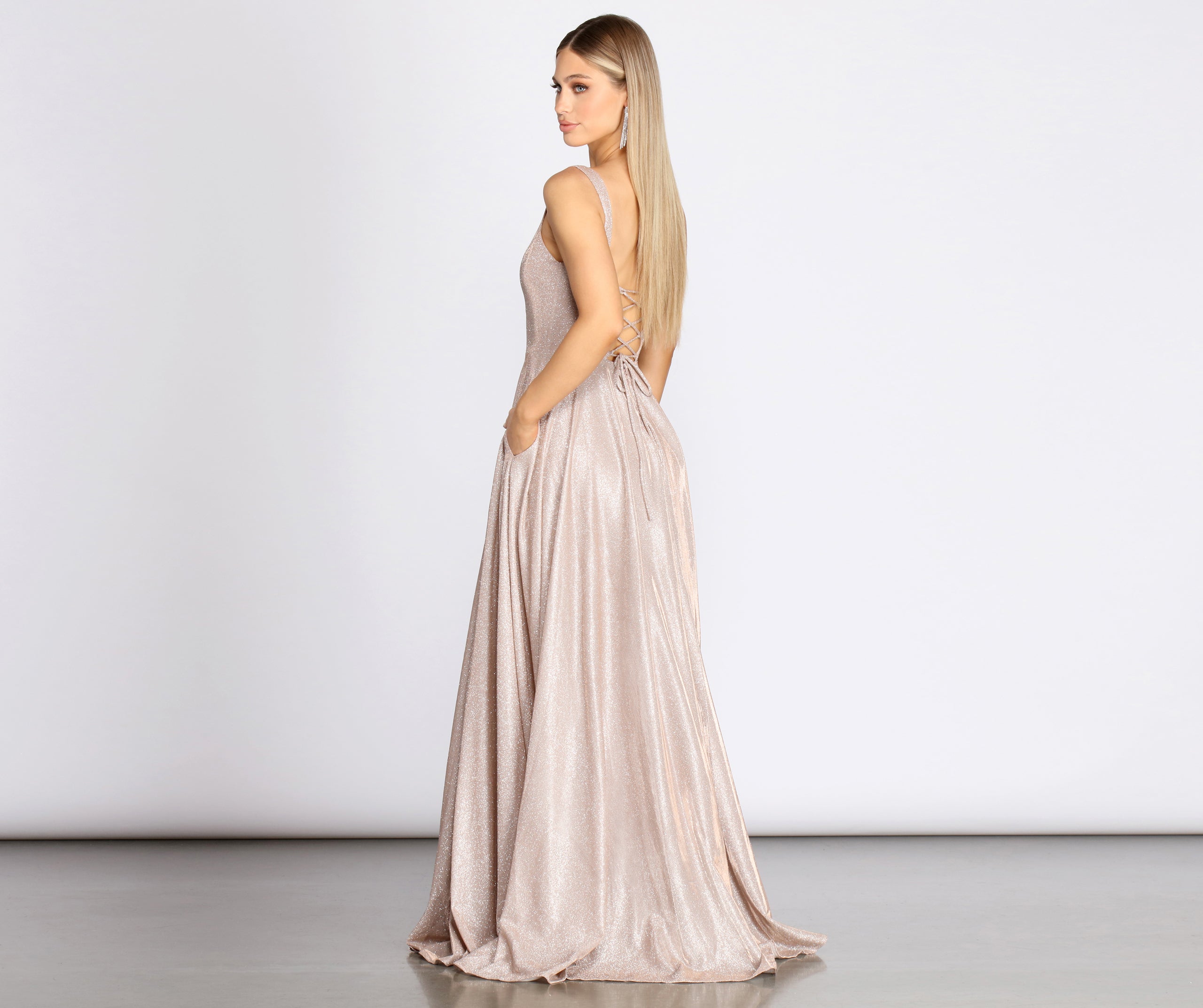 Emery Formal Glitter A-Line Dress