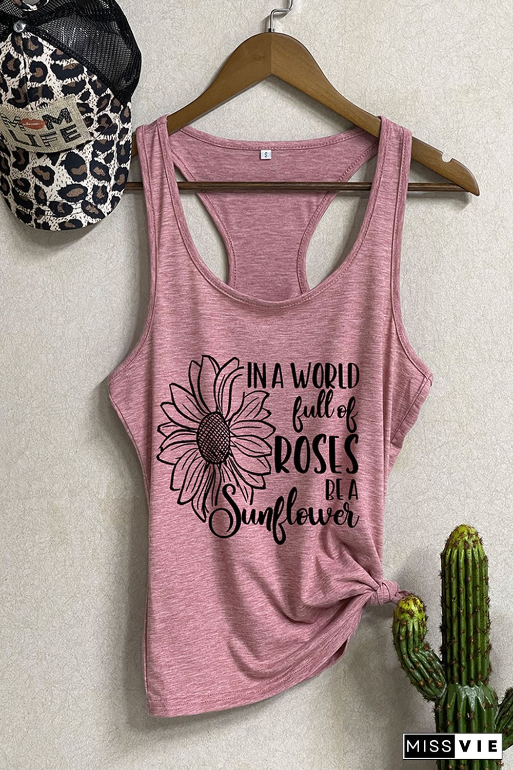 In the world full of roses be a sunflower,Inspirational Quotes, Sunflower Tank Top Wholesale