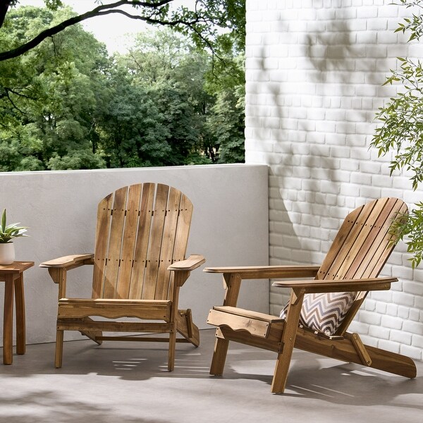 Hanlee Outdoor Rustic Acacia Wood Folding Adirondack Chair (Set of 2) by Christopher Knight Home