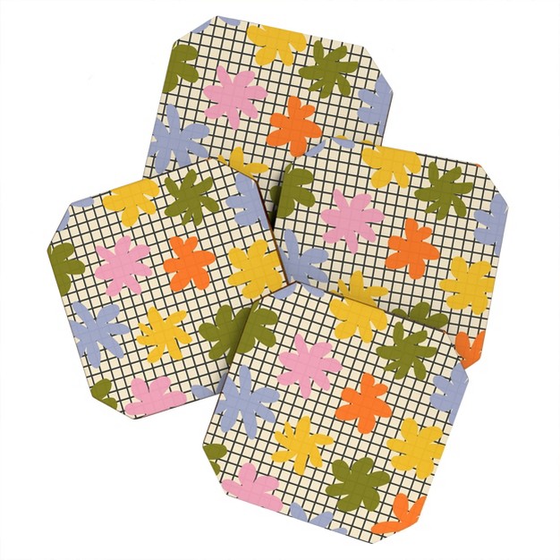 Alisa Galitsyna Playful Flowers 1 Coaster Set Deny Designs