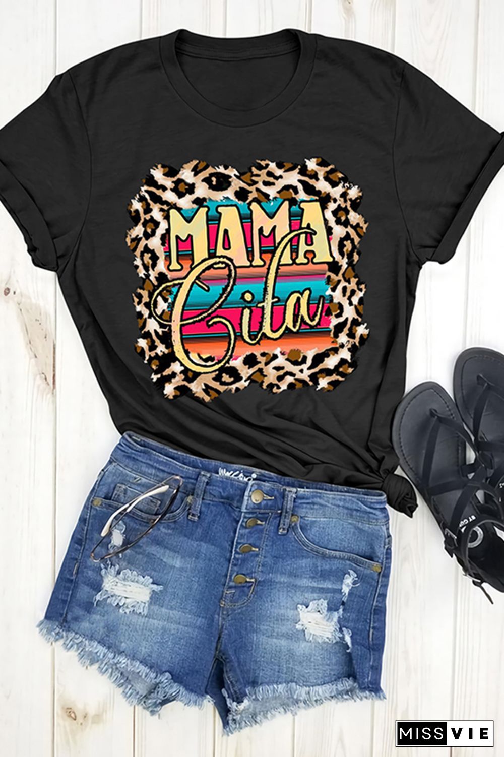 Mama Cita Print Graphic Tees for Women Wholesale Short Sleeve T shirts Top