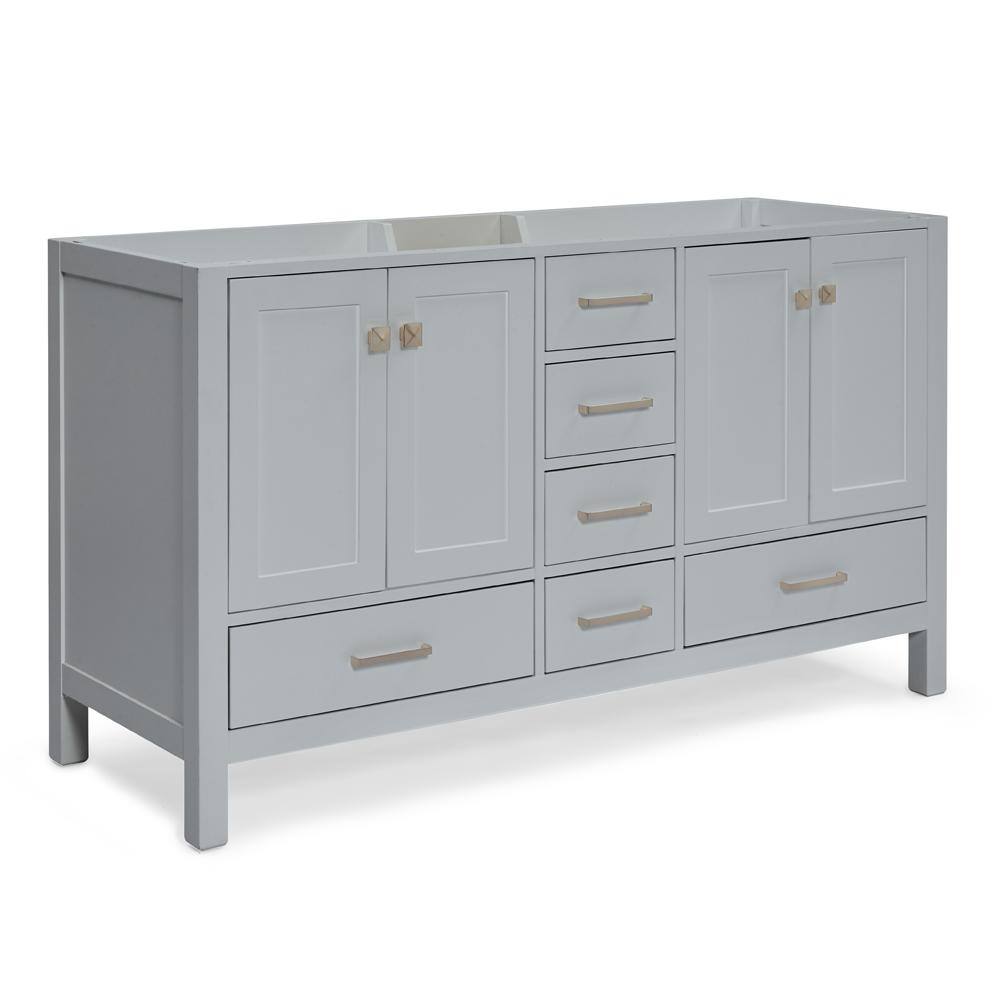 ARIEL Cambridge 60 in. W Vanity Cabinet Only in Grey A061D-BC-GRY