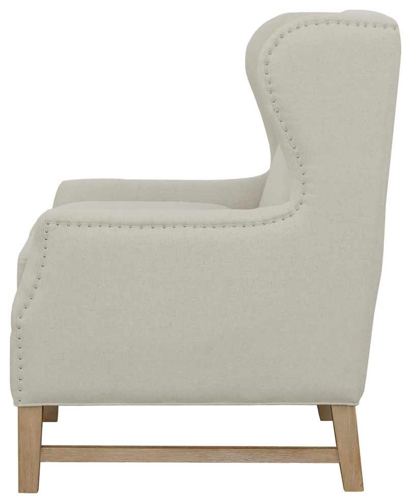 Fleur Wing Back Accent Chair Cream   Modern   Armchairs And Accent Chairs   by Modon  Houzz