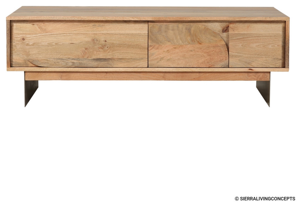 Whitehawk Mid Century 2 Transitional Drawer Coffee Table   Rustic   Coffee Tables   by Sierra Living Concepts Inc  Houzz