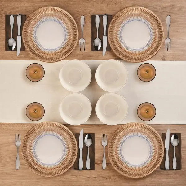 Pfaltzgraff 12-Piece Hensley Brown Dinnerware Set