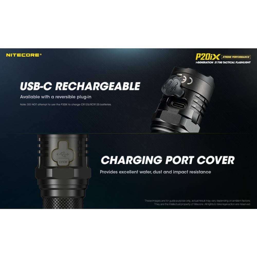 NITECORE 4000 Lumens USB-C LED Rechargeable Tactical Flashlight P20iX