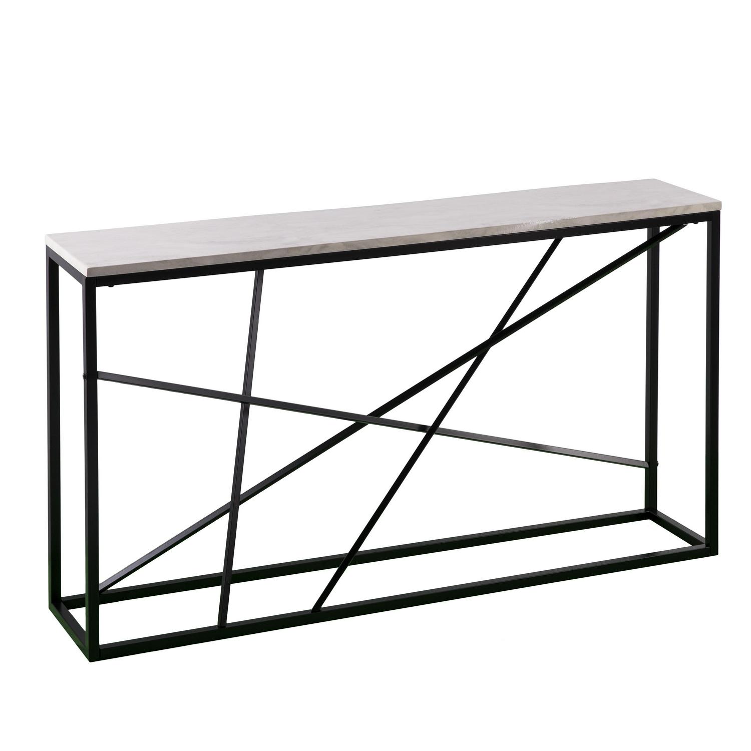 Southern Enterprises Ayrdel Modern Faux Marble 52 Console Table， Black