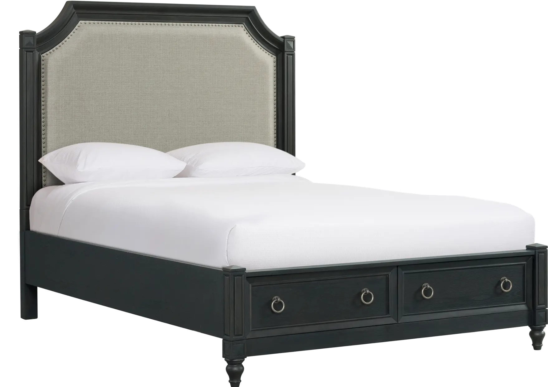 Hillside Black Oak Queen Storage Bed