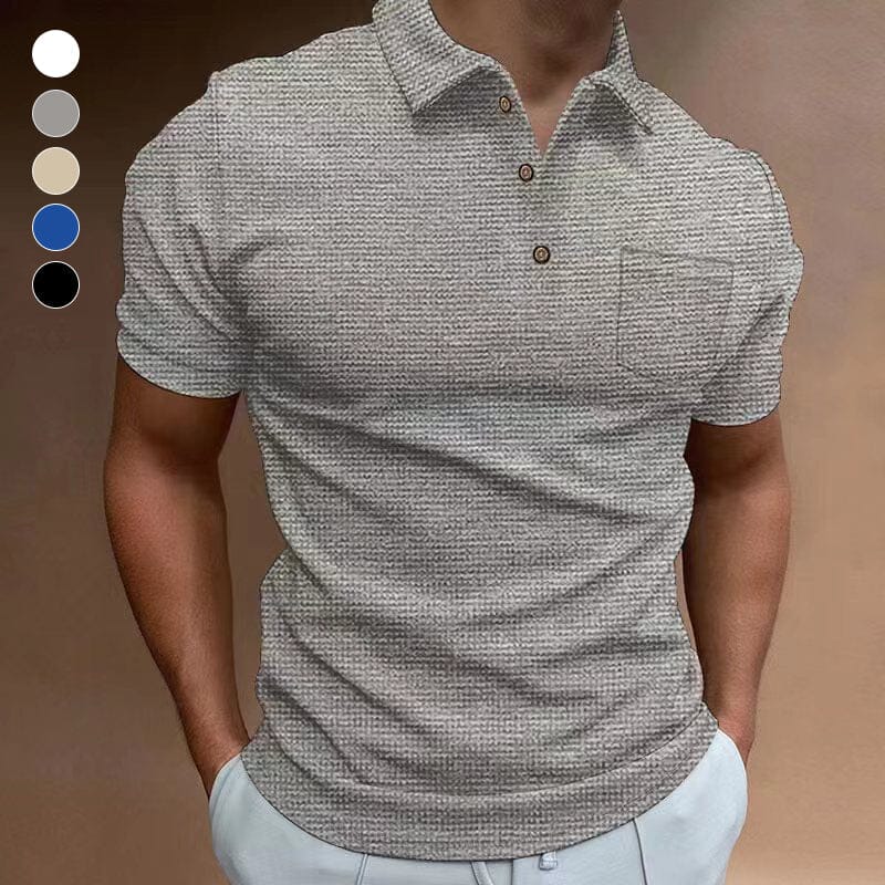 Men's Waffle Polo Shirt