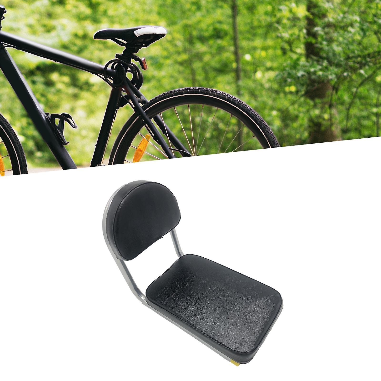 Bicycle Rear Seat Cushion Pu Leather With Backrest For Outdoor Travel Riding Black