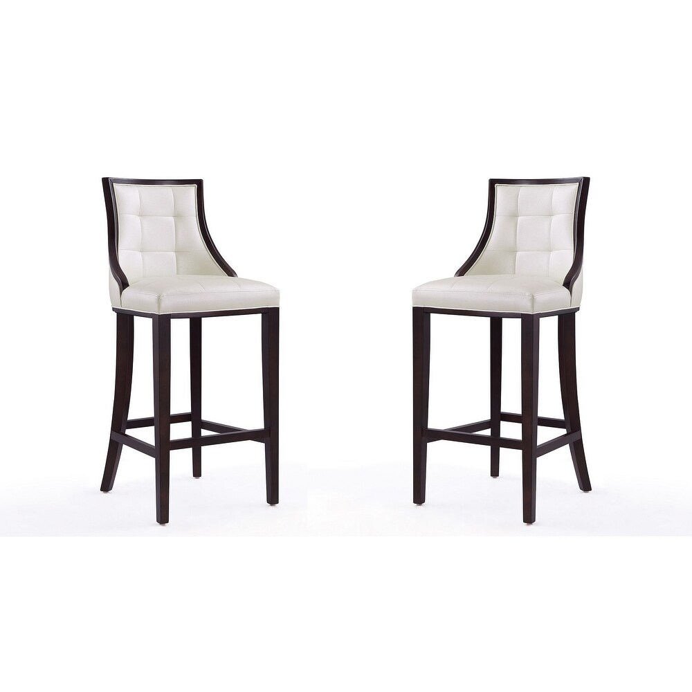 Manhattan Comfort Fifth Avenue 45 in. Walnut Beech Wood Bar Stool (Set of 2)