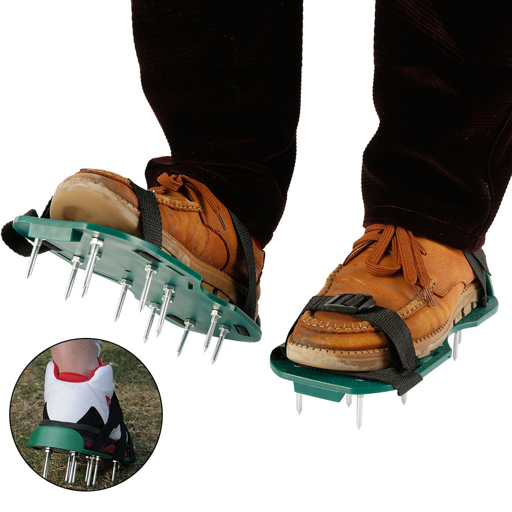 Fyeme Lawn Aerator Spike Shoes 3 Straps With Strong Metal Buckle Heavy Duty Spikes Foot Sandal Setfor Aerating Your Lawn or Yard