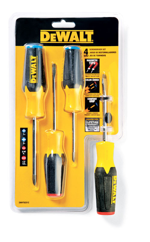 DW Phillips/Slotted Screwdriver Set 4 pc