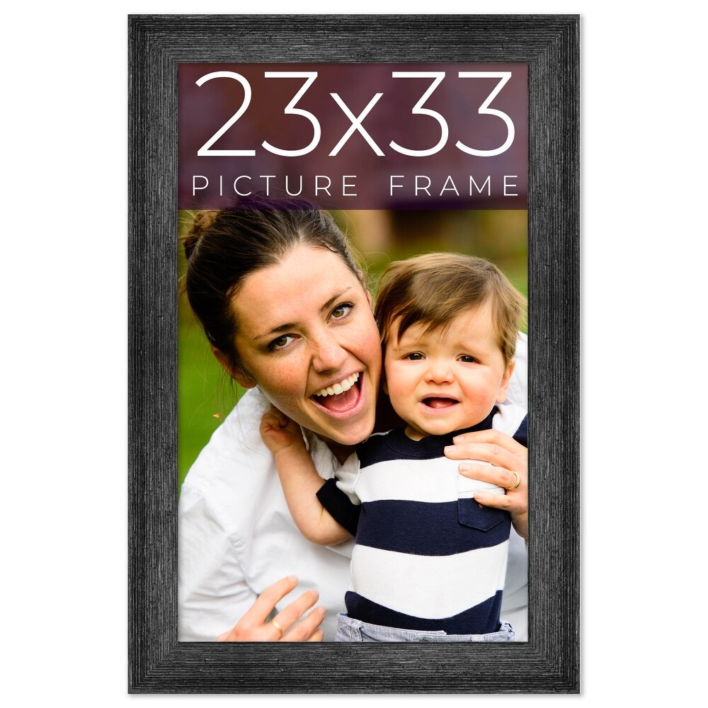 23x33 Black Picture Frame   Wood Picture Frame Complete with UV